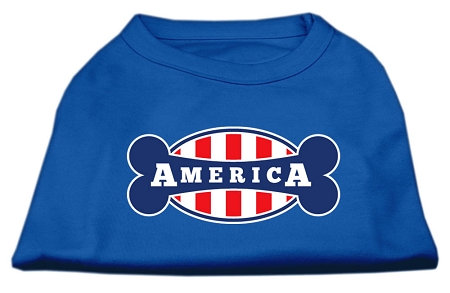 Bonely in America Screen Print Shirt Blue XS